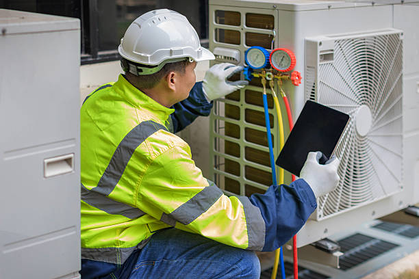 Professional Hvac technician working in Lawrence Township, NJ
